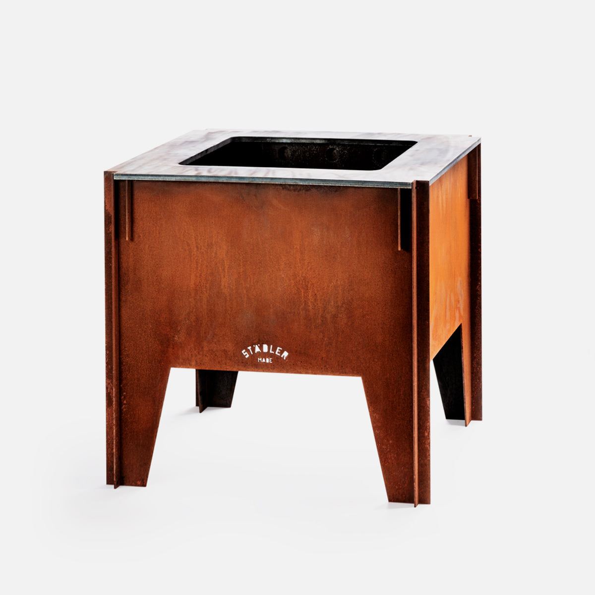 bålpanne i corten rentbrennende