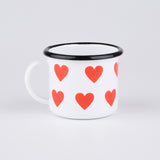 Emaljert Turkopp hjerter 350ml, LOVE
