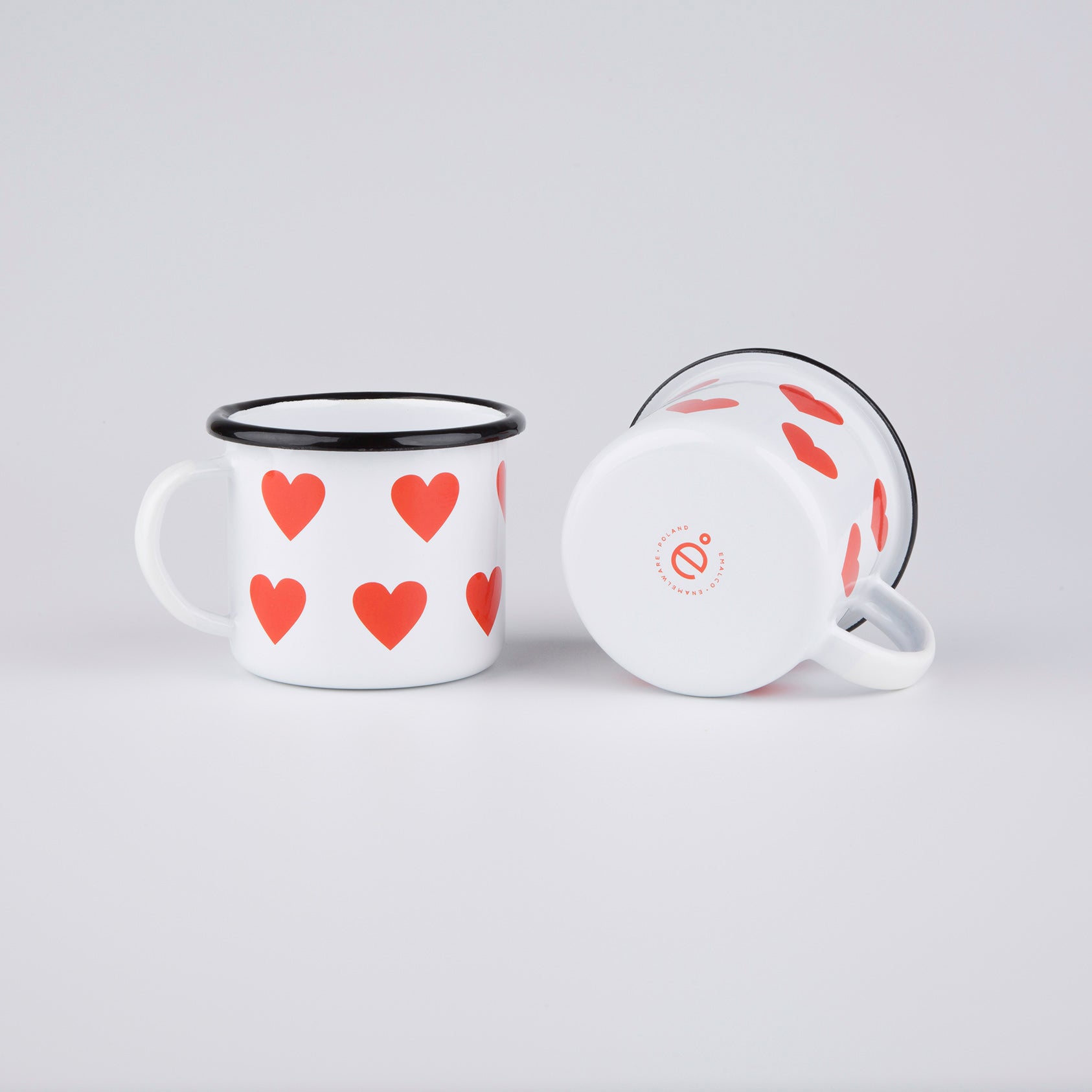 Emaljert Turkopp hjerter 350ml, LOVE