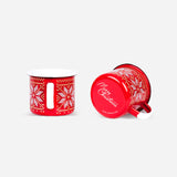 Emaljert Julekopp rød 350ml, CHRISTMAS