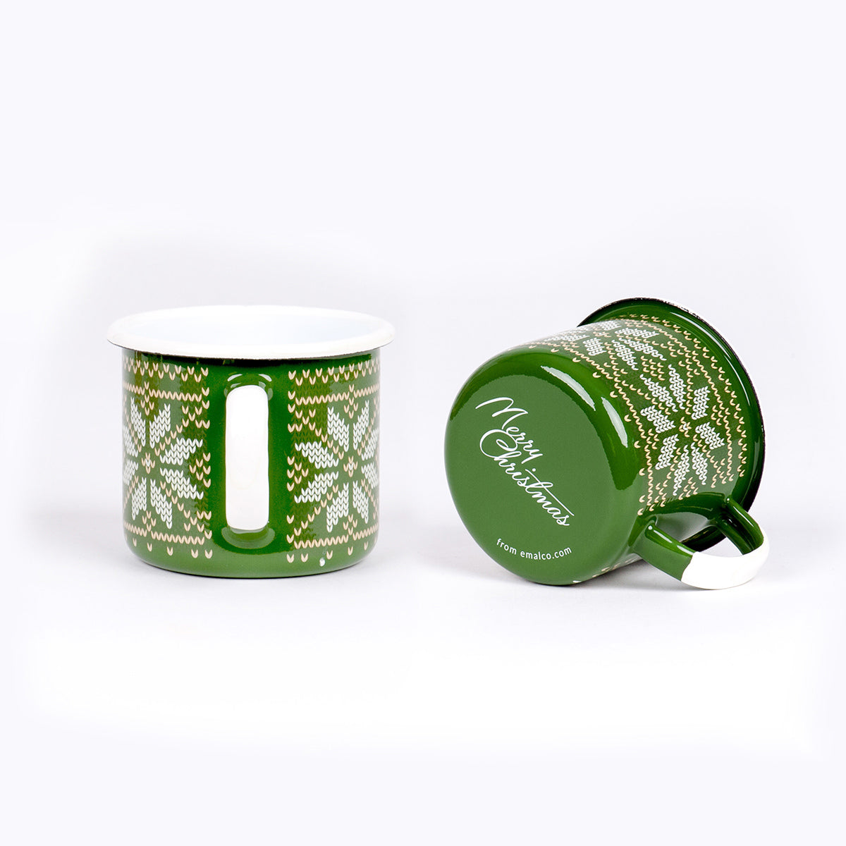 Emaljert Julekopp grønn 350ml, CHRISTMAS