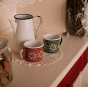 Emaljert Julekopp rød 350ml, CHRISTMAS