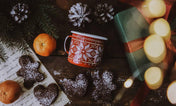 Emaljert Julekopp rød 350ml, CHRISTMAS